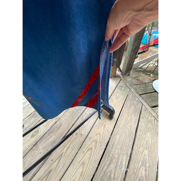 Women's 2 Piece Midi Dress & Over Shirt 2X floral & red fabric trim on both VGUC - Picture 7 of 16